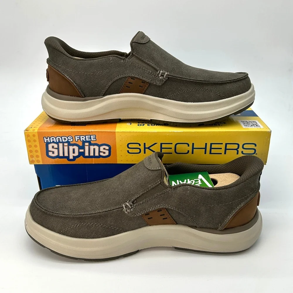 Vegan Mens Loafers Skechers Slip-ins Altman Murdock Size 9 Olive Memory Foam NEW